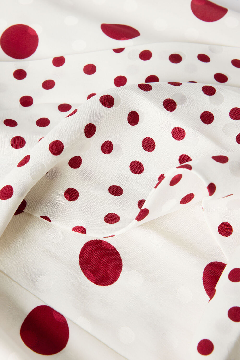 Cream Jacquard Spot Scarf Back Dress