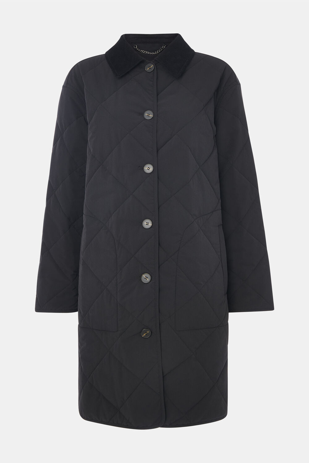 Quilted Cord Collar Coat
