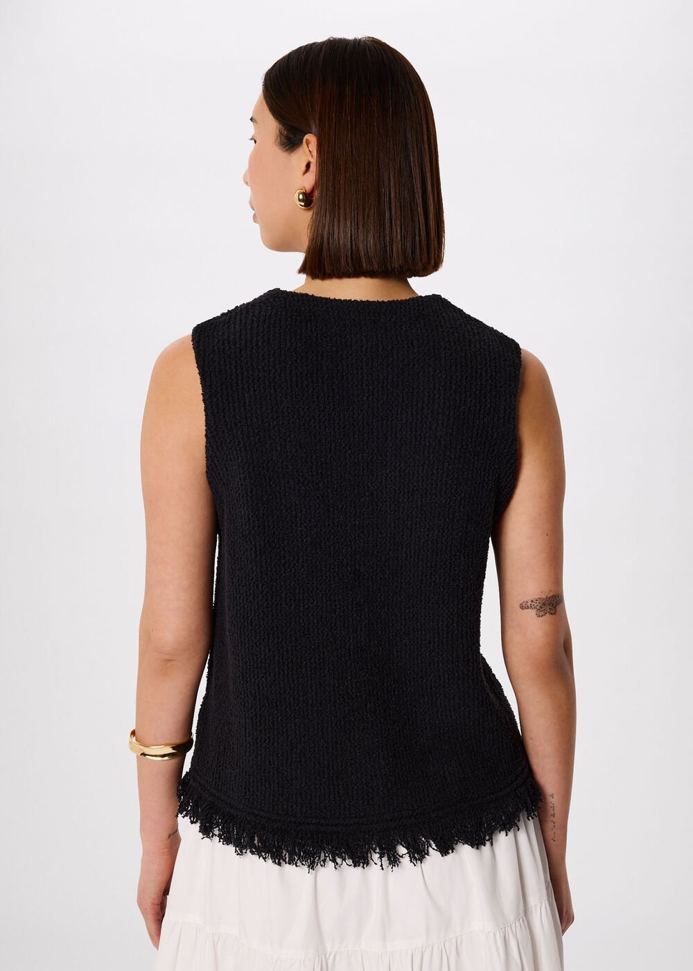 Cotton Boucle Fringe Tank