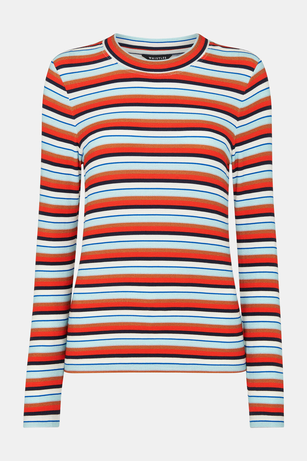 Stripe Ribbed Crew