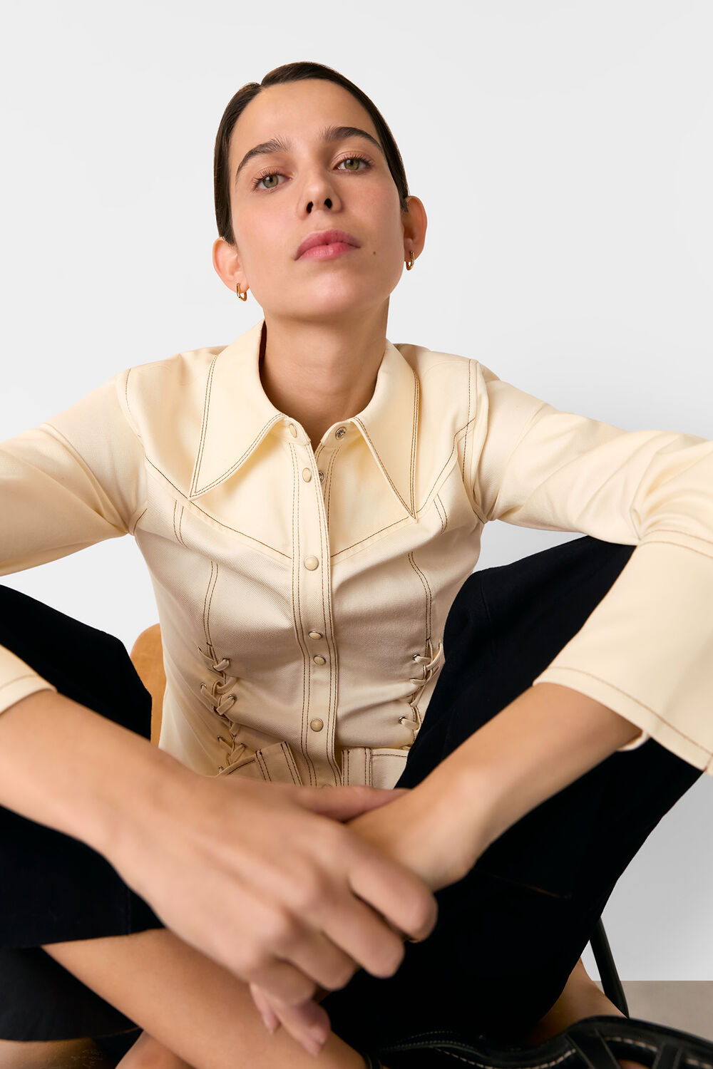 White Addison Lace Detail Shirt