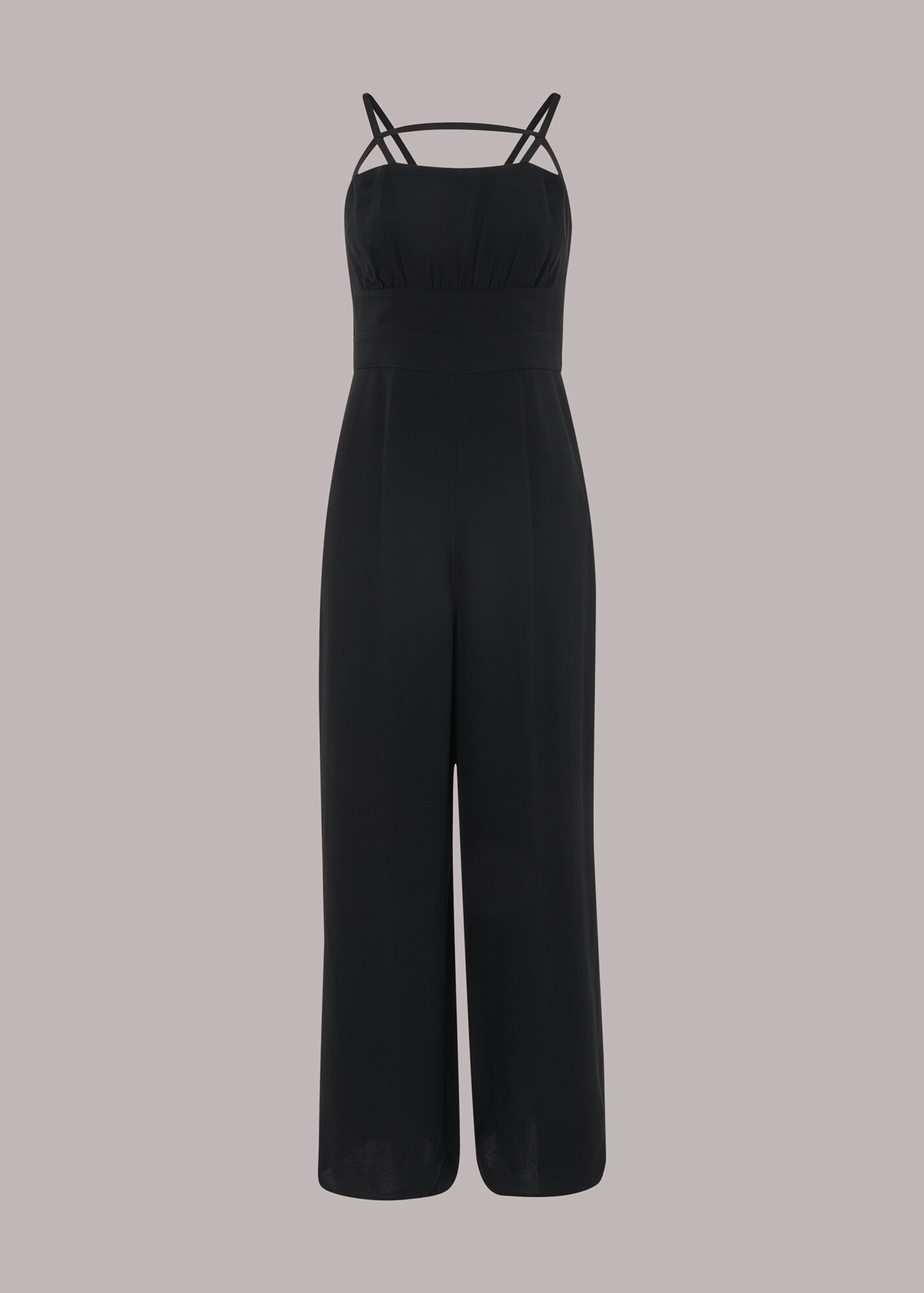 Black Reece Strap Detail Jumpsuit | WHISTLES