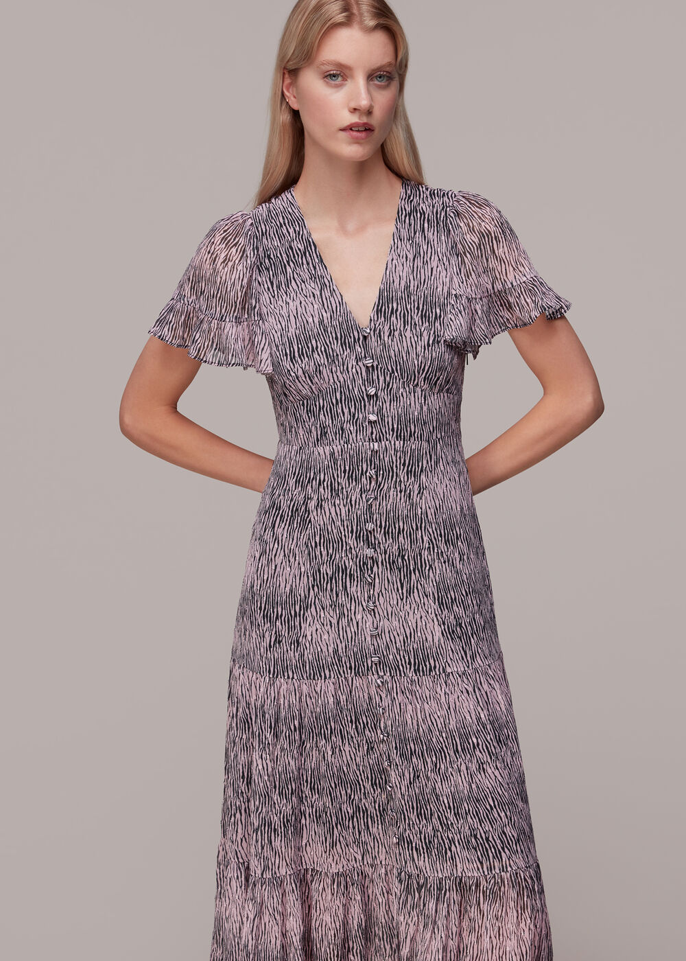 Tiger Dobby Midi Dress