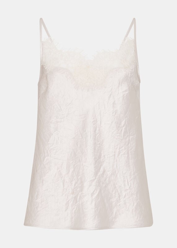 Neutral Lace Trim Cami Top