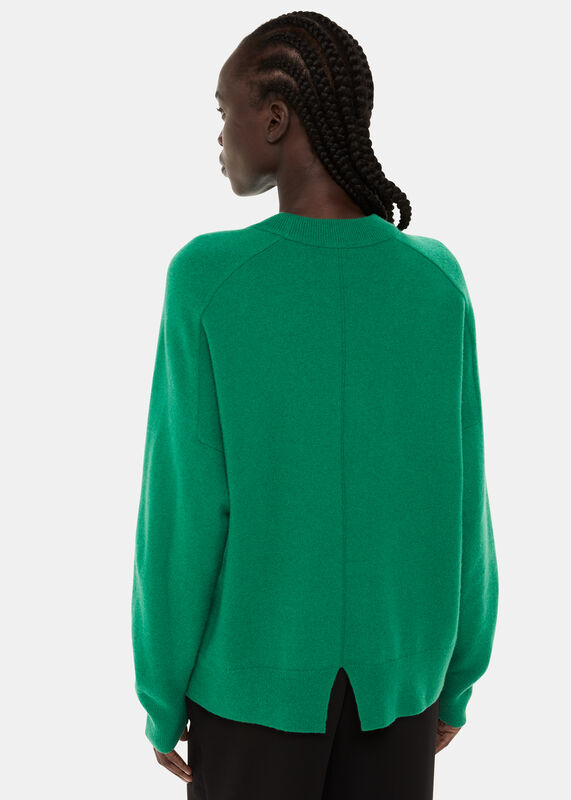 Green Wool Boyfriend Sweater