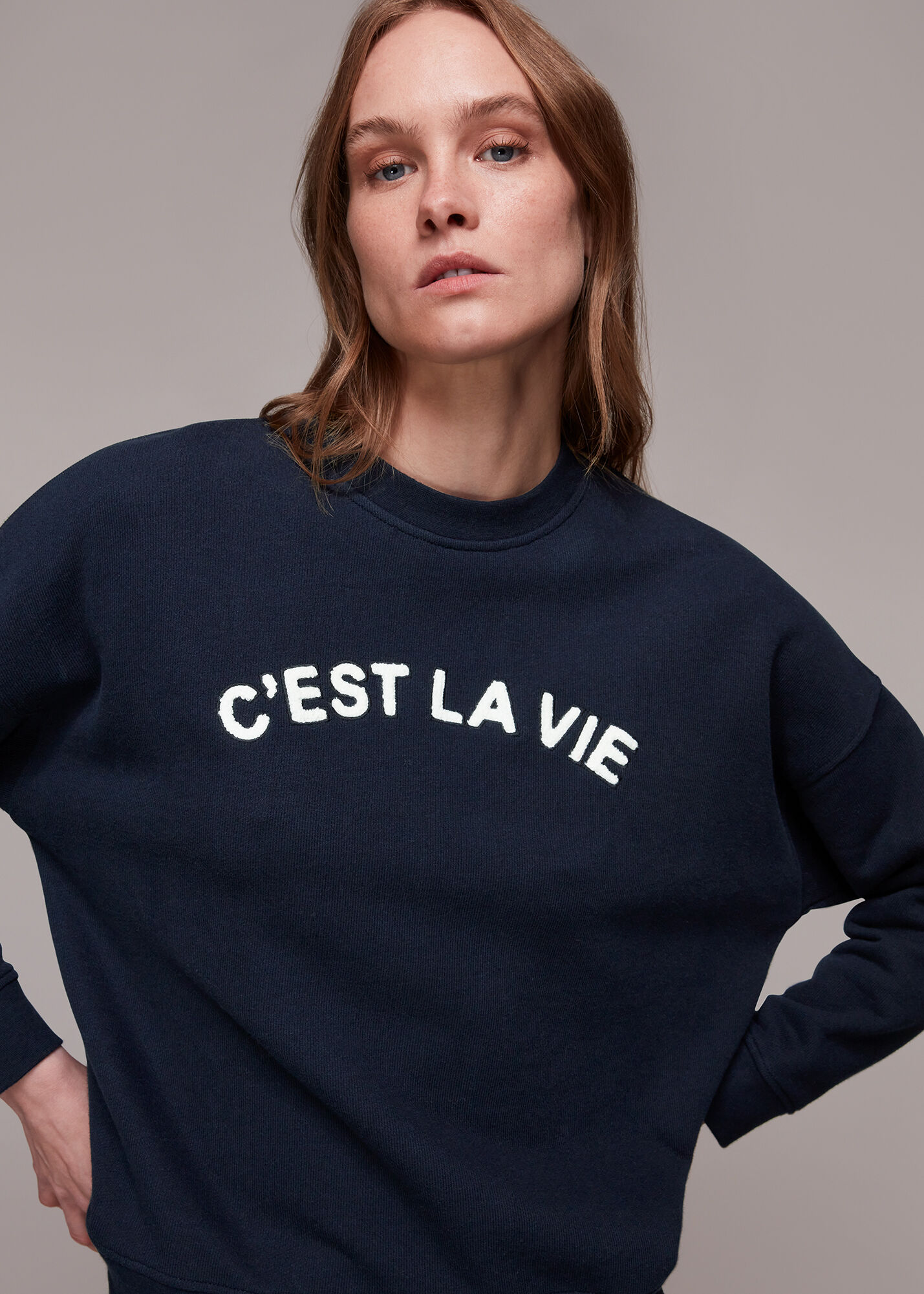 Navy shop slogan sweatshirt
