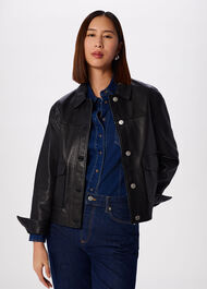 Natia Leather Western Jacket