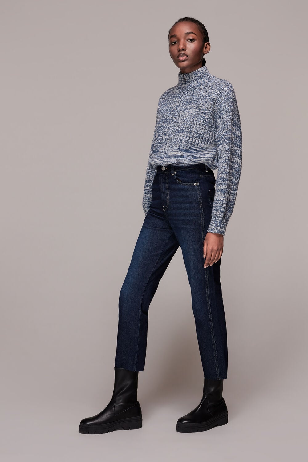 Dark Denim Authentic Slim Fray Jean