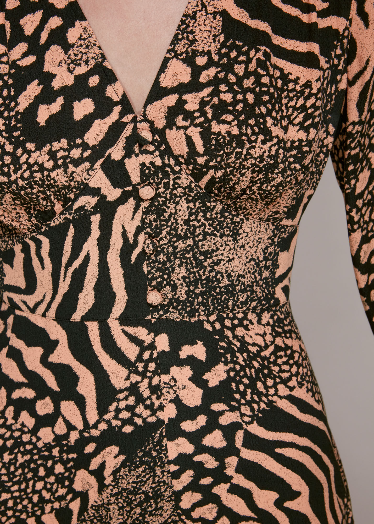 Multicolour Patchwork Animal Midi Dress WHISTLES