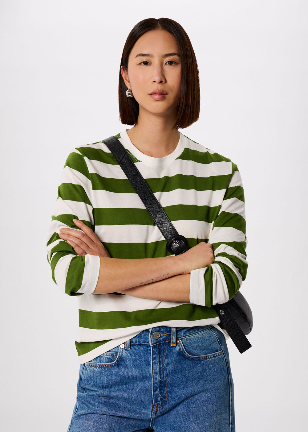 Relaxed Stripe Long Sleeve Tee
