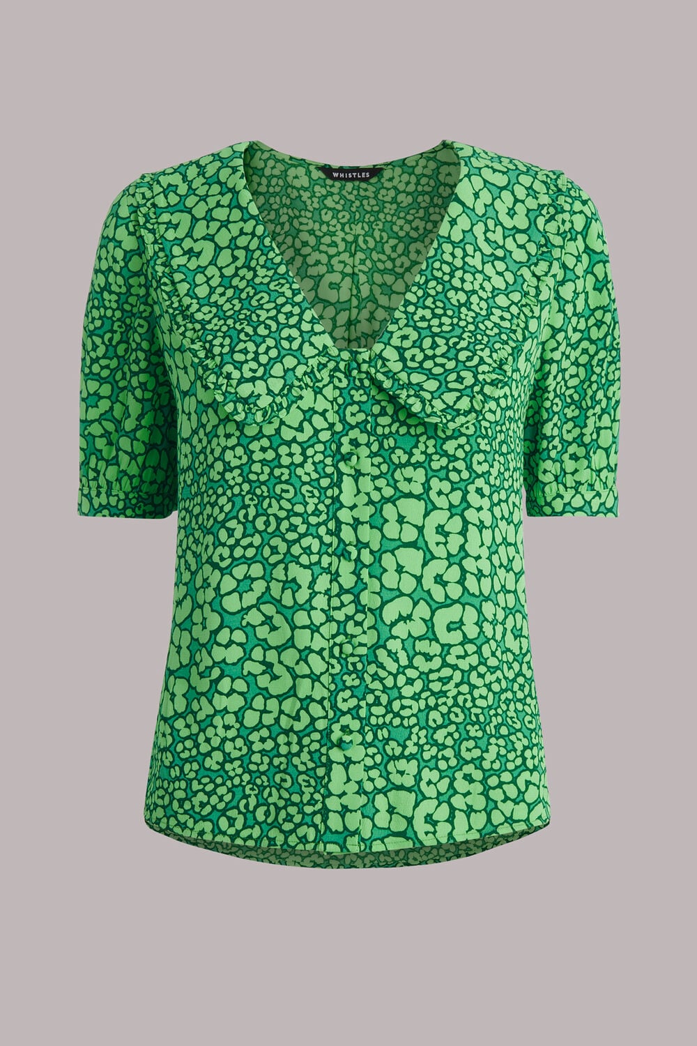Leopard Petals Collar Top
