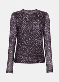 Feather Leopard Mesh Top