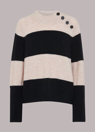 Stripe Button Neck Jumper