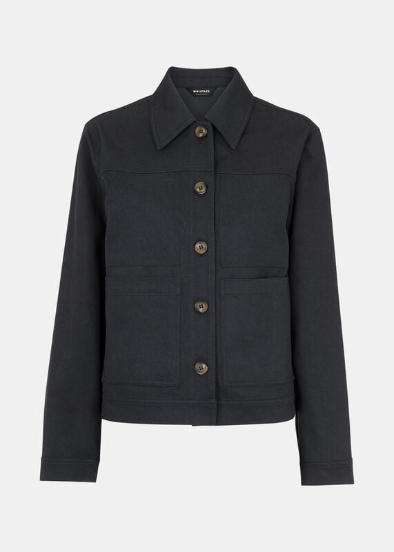 Washed Black Mia Pocket Detail Jacket