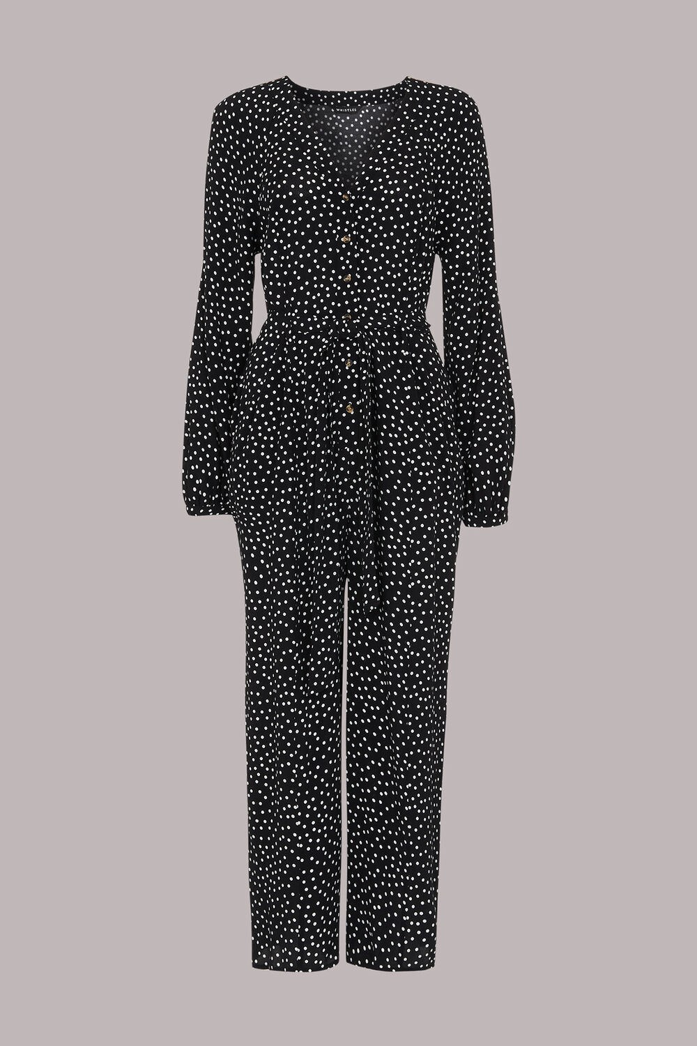 Black and White Lottie Spot Printed Jumpsuit