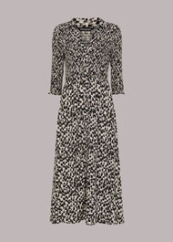 Speeding Squares Shirred Dress