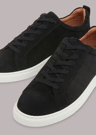 Koki Suede Lace Up Trainer Black