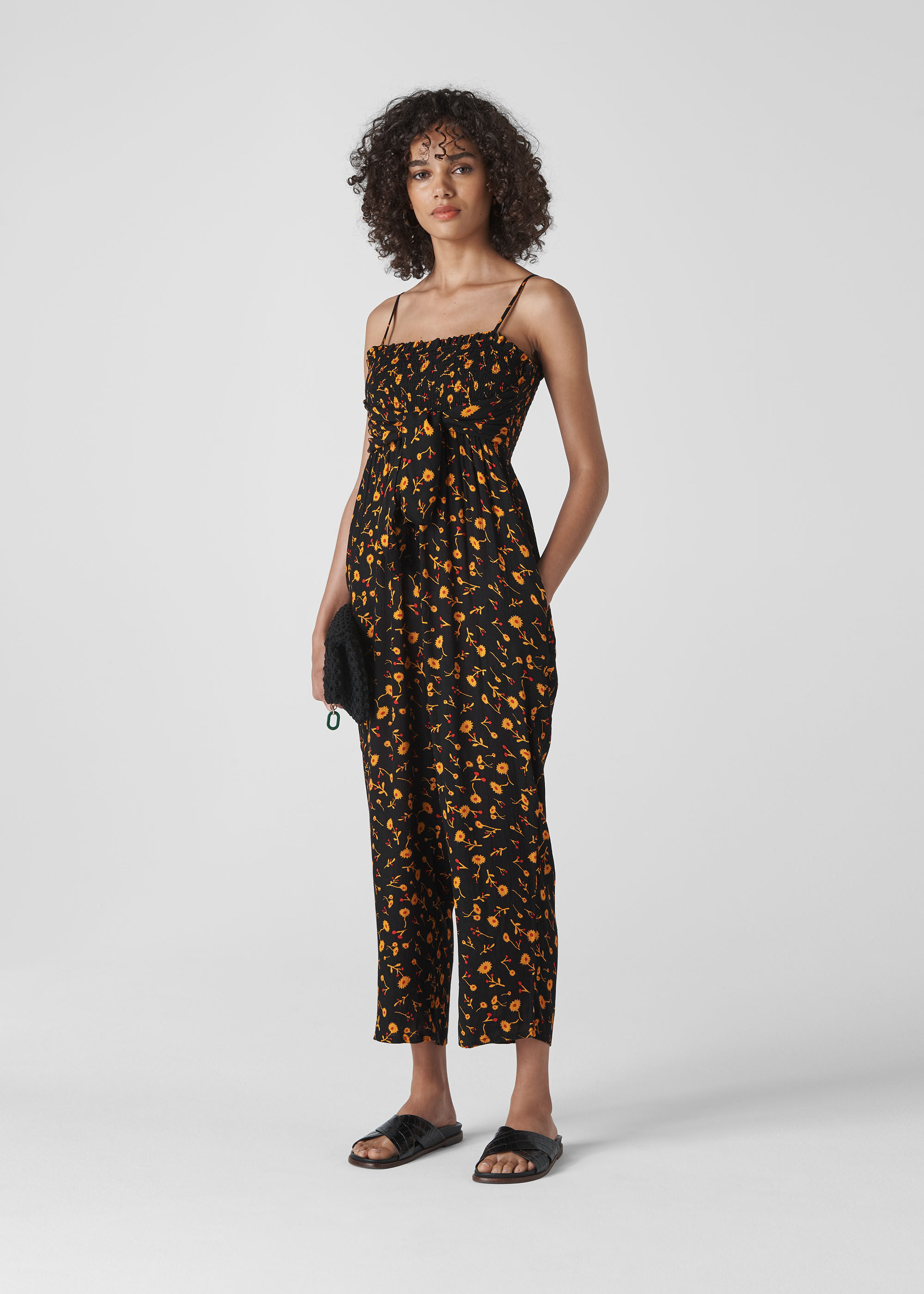 Whistles micro floral jumpsuit on sale
