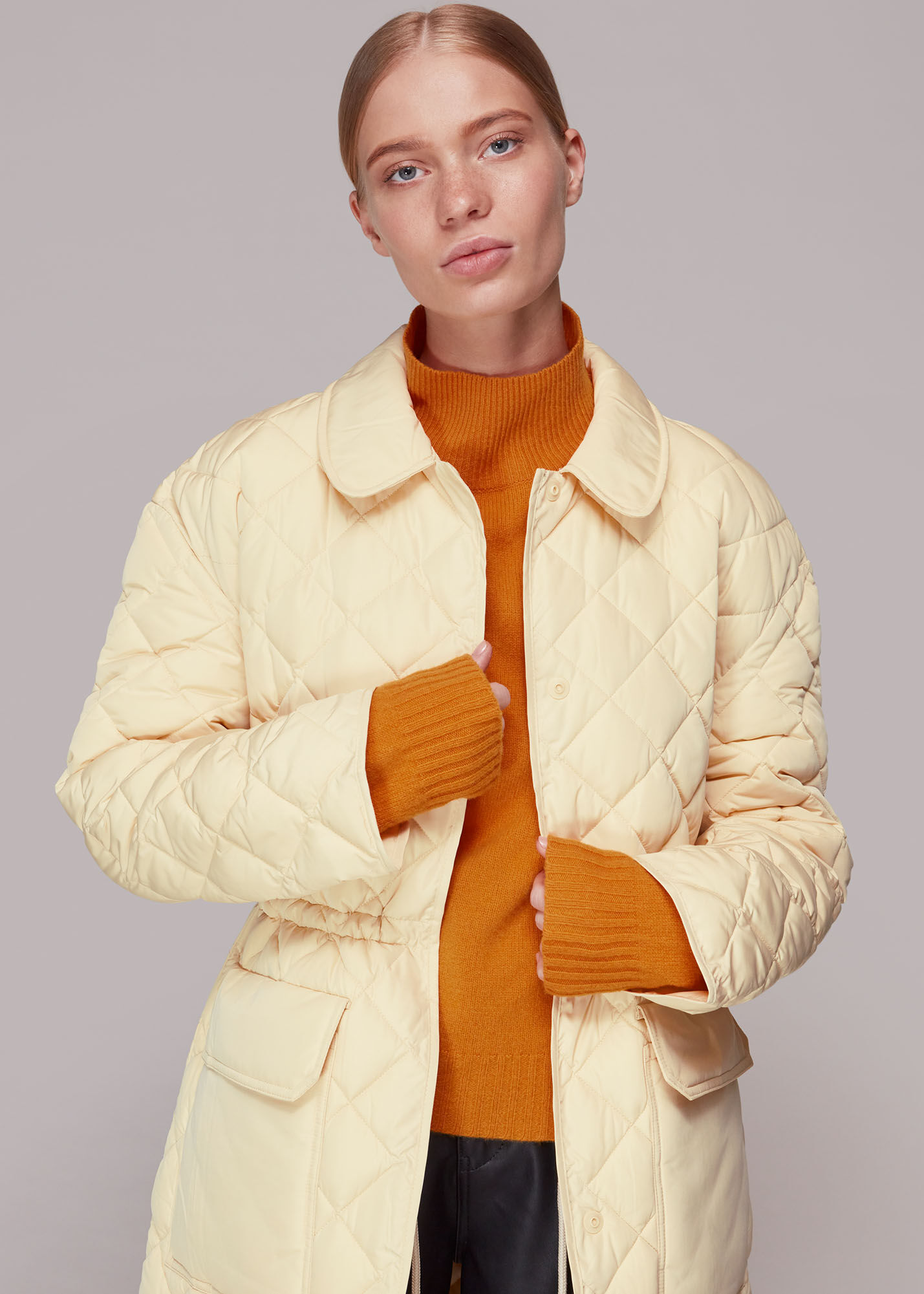 Yellow quilted jacket 2025