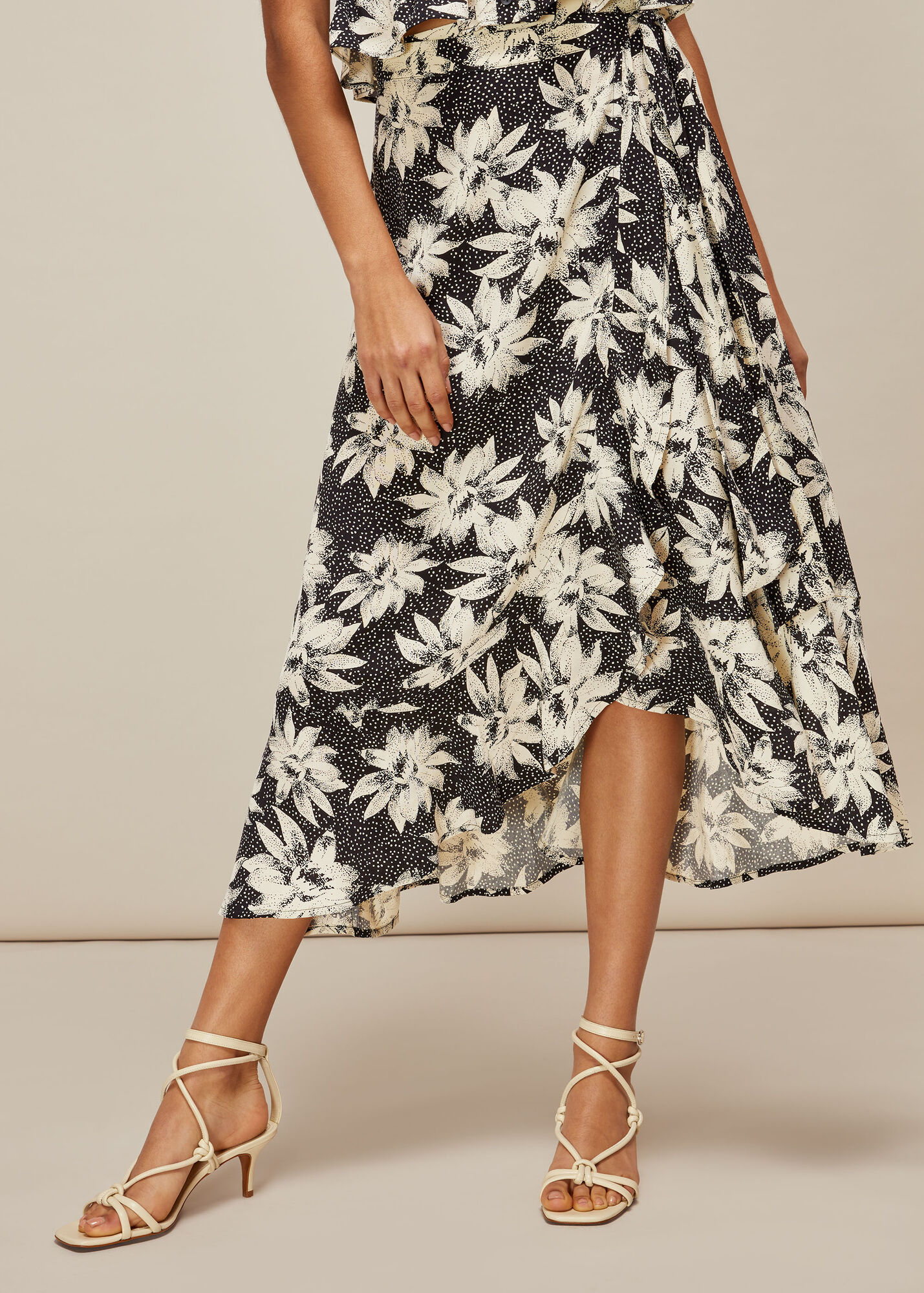 Black/Multi Starburst Floral Print Dress | WHISTLES