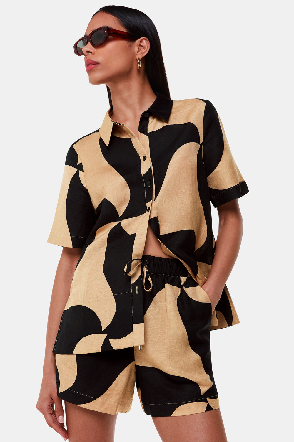 Swirl Linen Blend Shirt