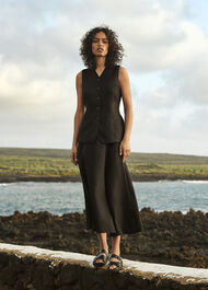 Black Molly Linen Waistcoat Coord