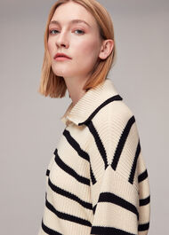 Rib Stripe Collar Sweater