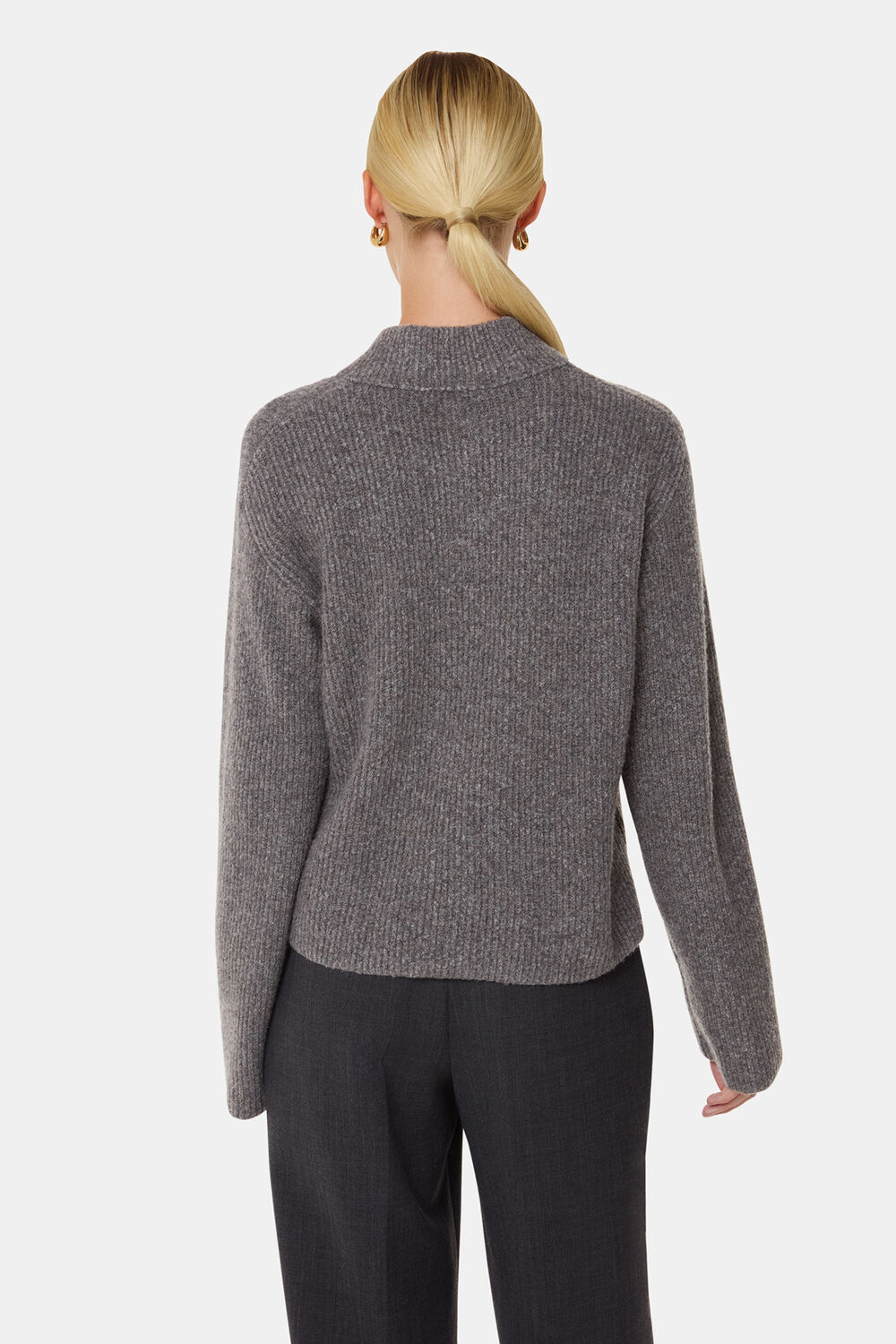 V Neck Wool Mix Knit