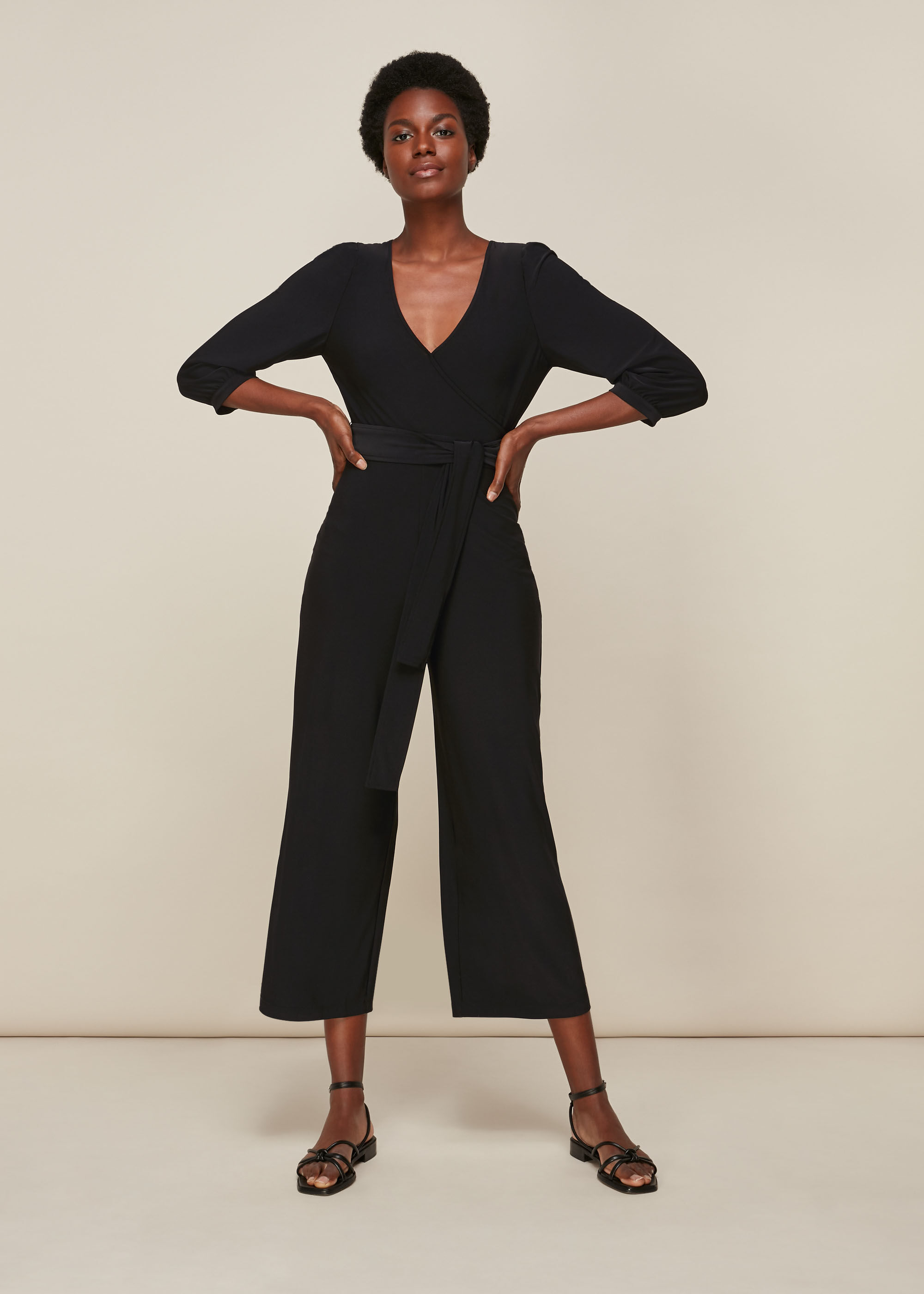 Black jersey jumpsuit