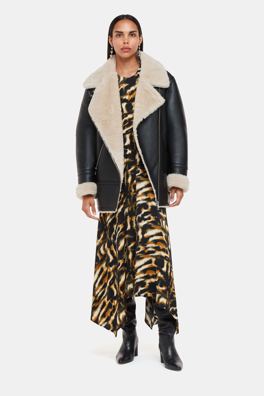 Smoke Print Gathered Dress