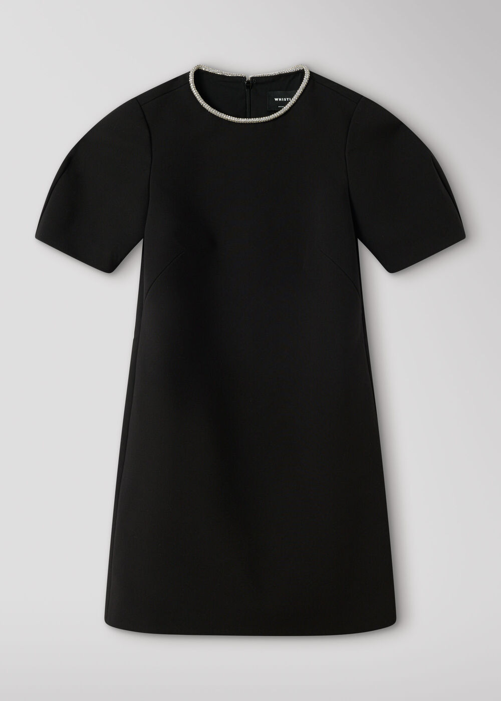 Black Diamante Trim Mini Dress
