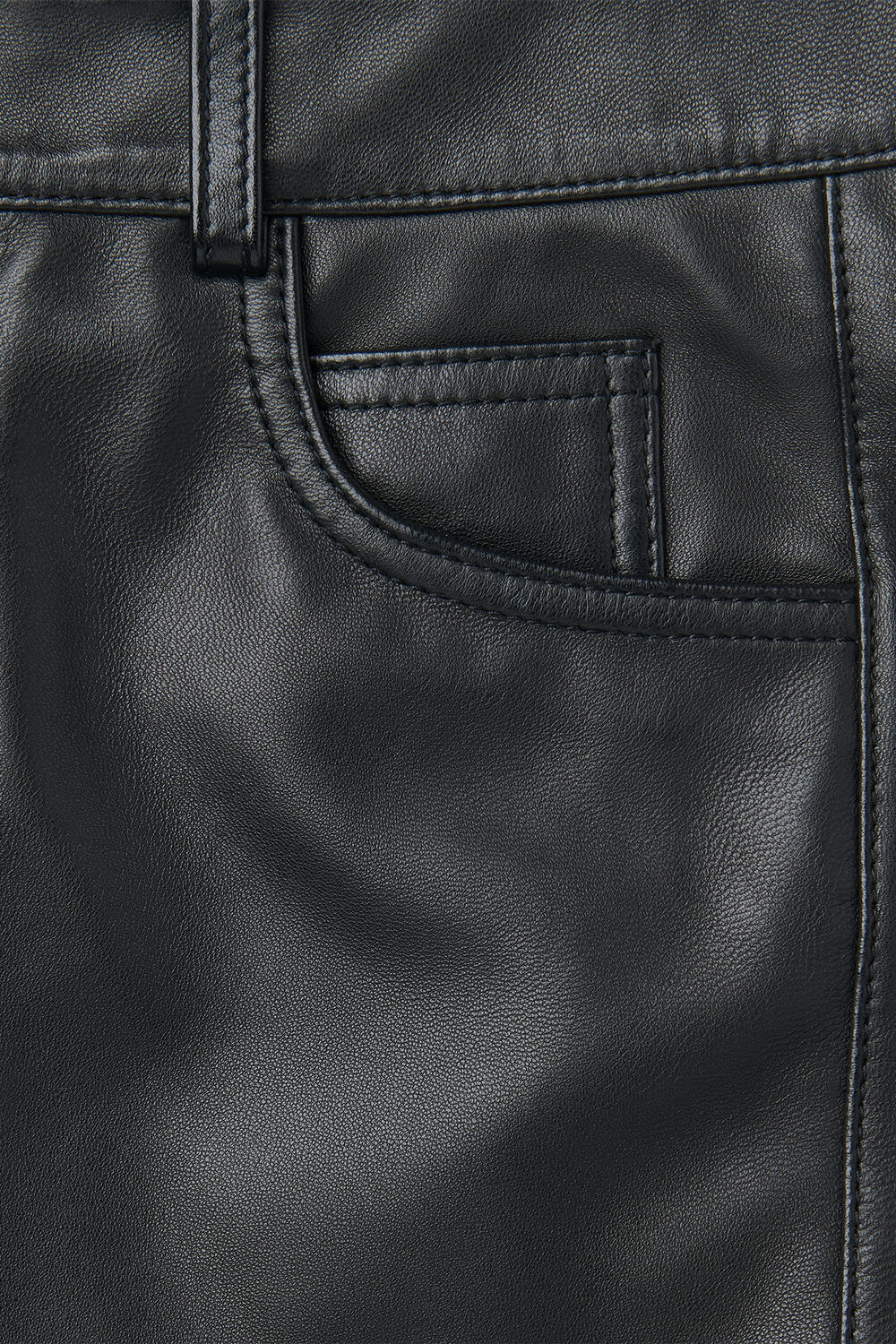 Black Leather Knee Short