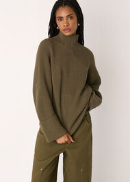 Rib Cable High Neck Jumper