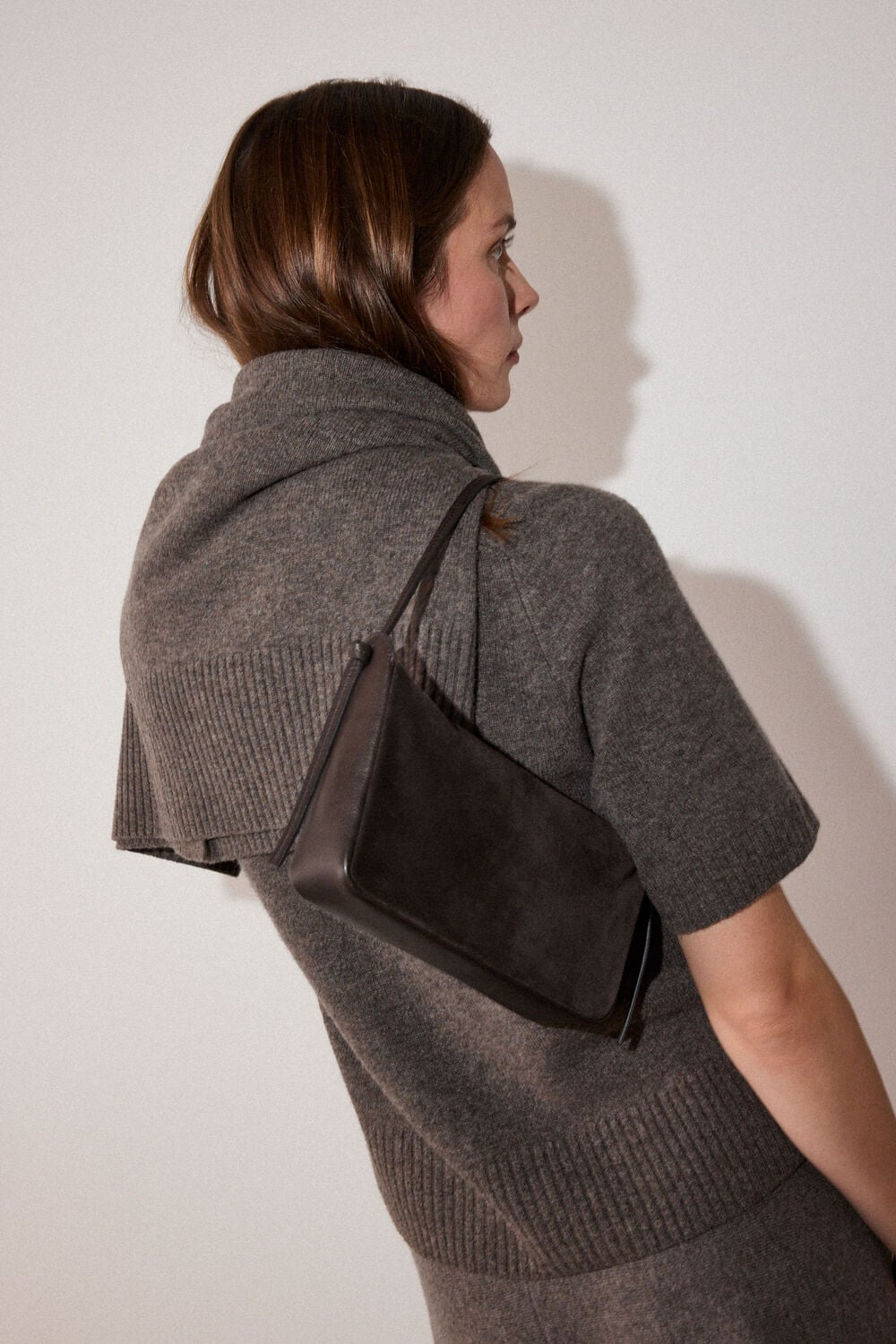 Small Suede Knot Shoulder Bag