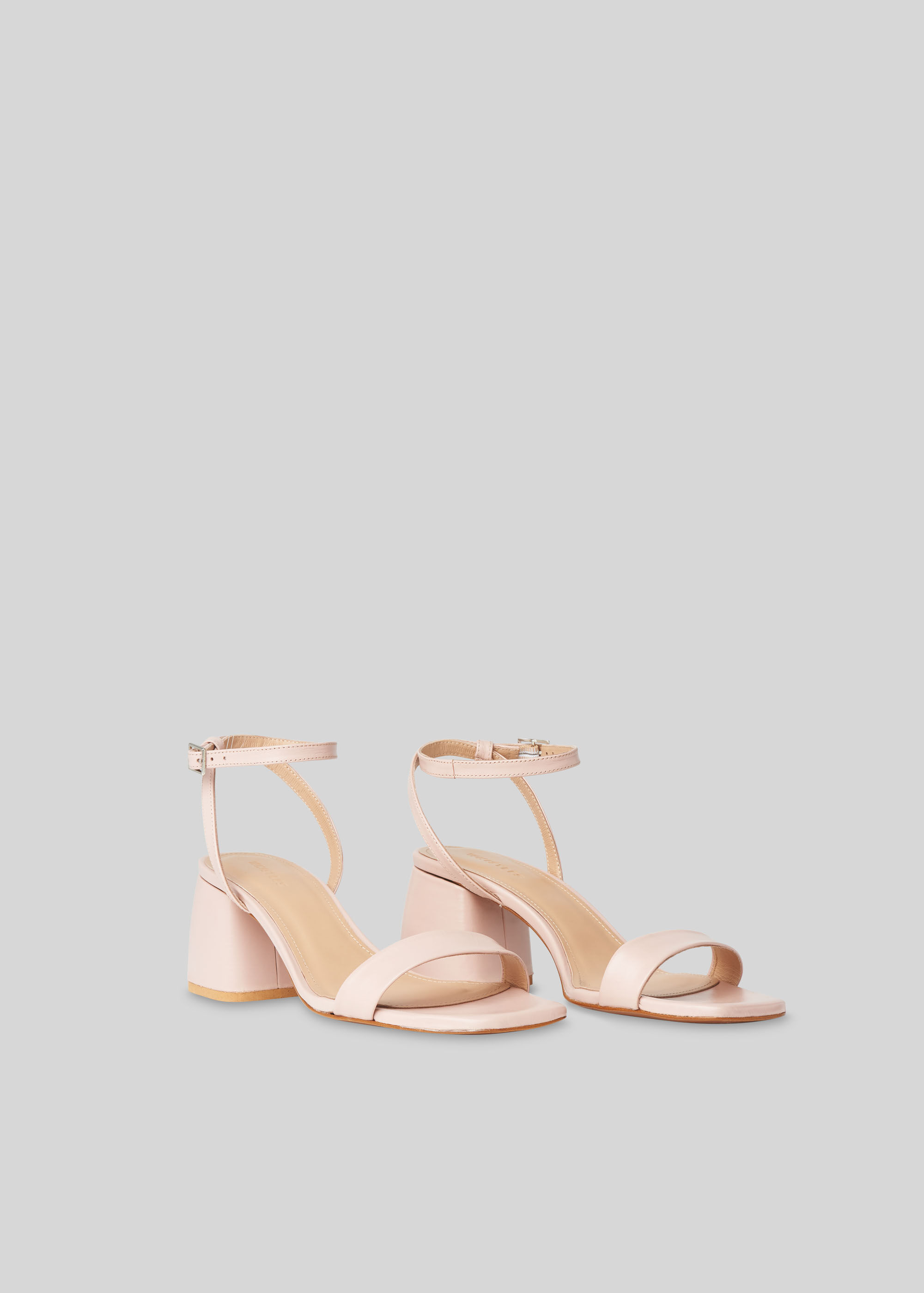 pale pink block heel shoes