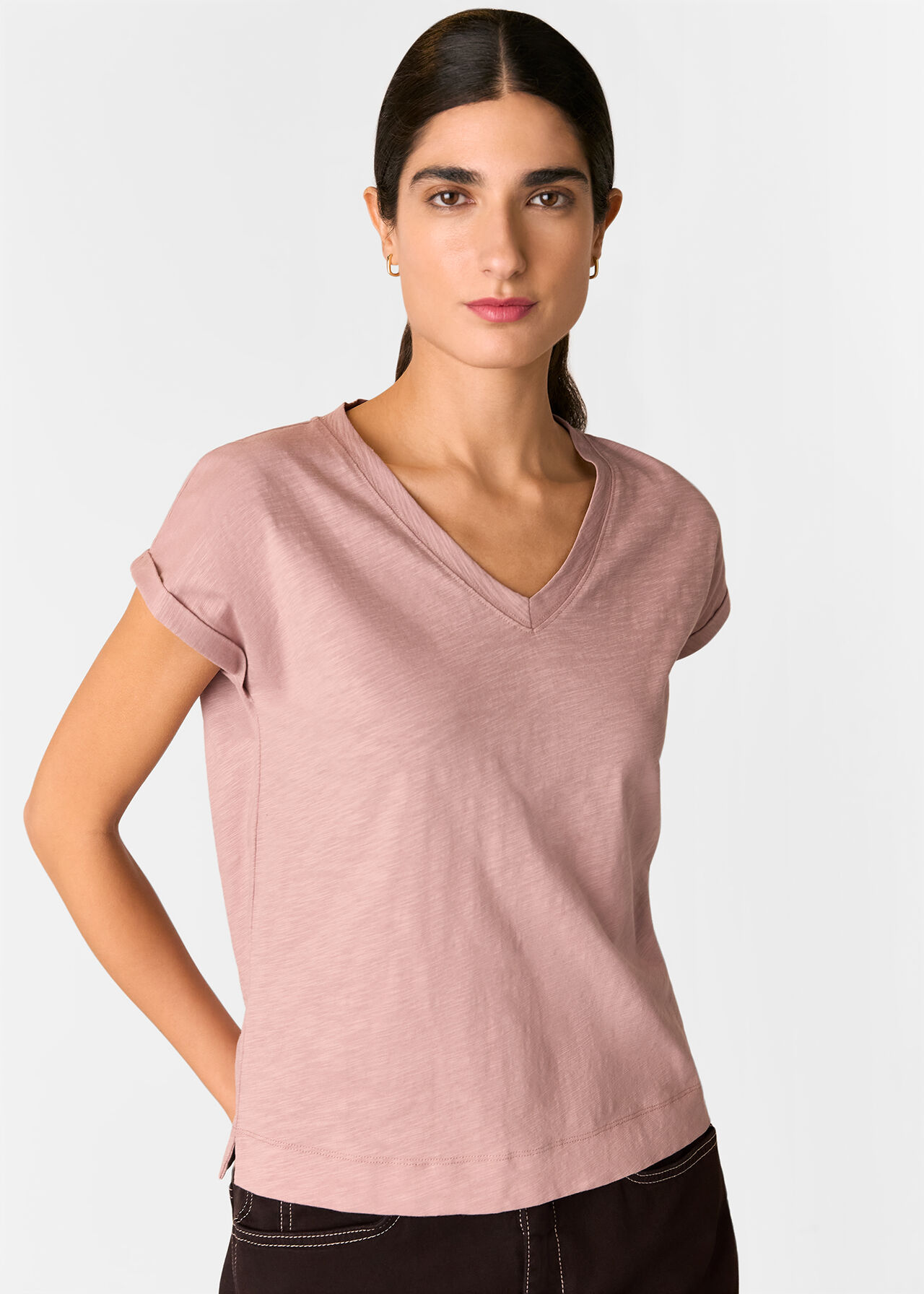 Willa V-Neck Cap Sleeve Tee