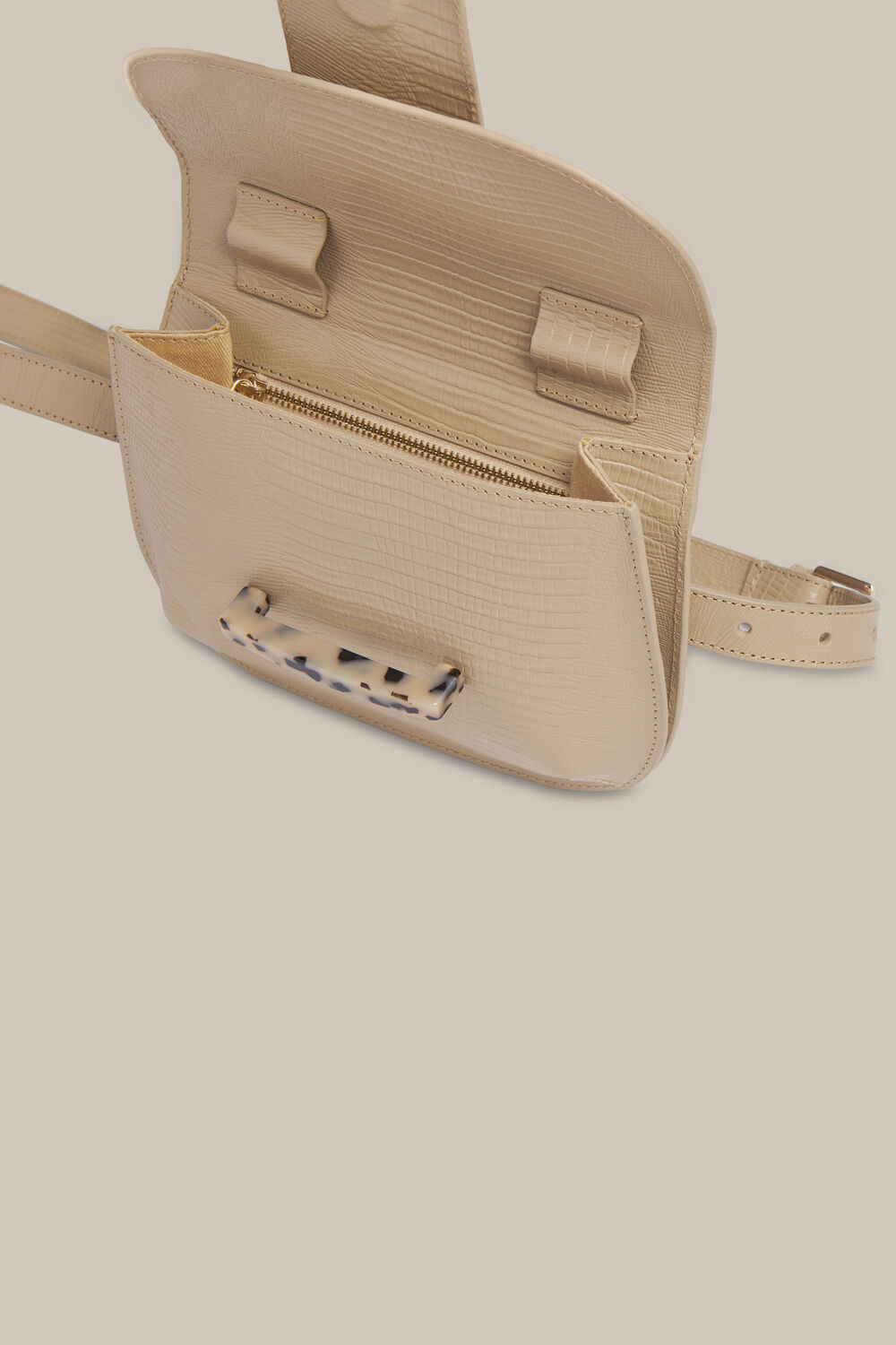 Mari Lizard Belt Bag Taupe