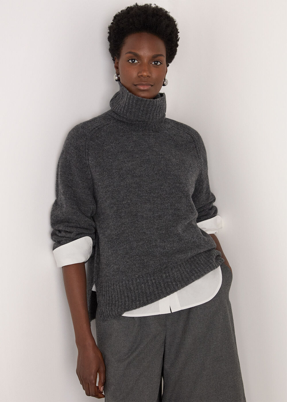 Roll Neck Wool Mix Jumper