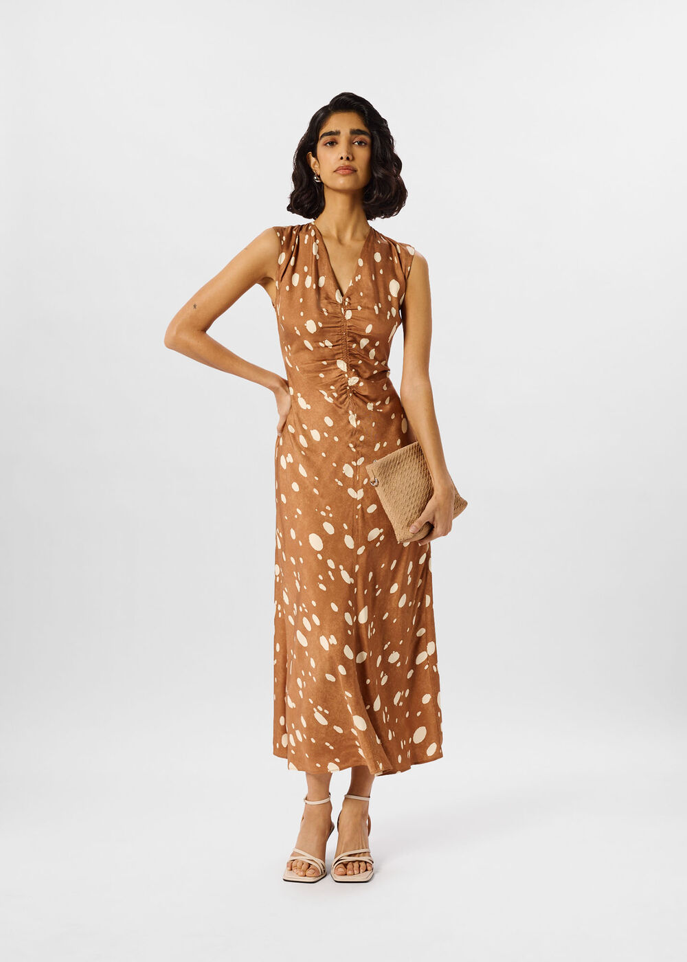 Deer Spot Viscose Midi Dress