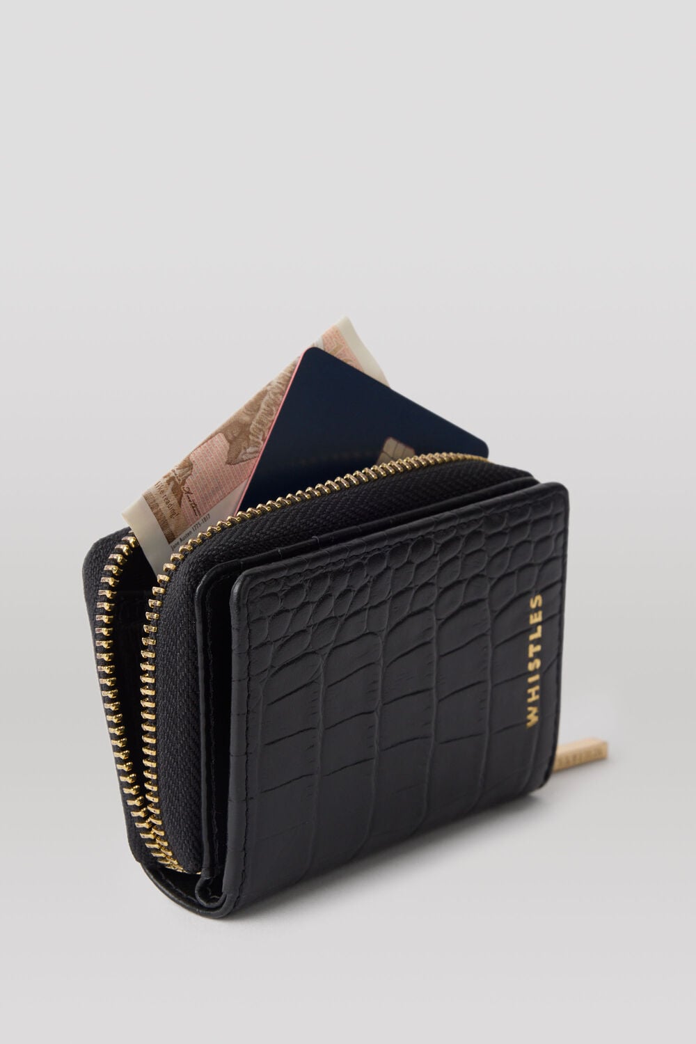 Shiny Croc Koa Compact Purse