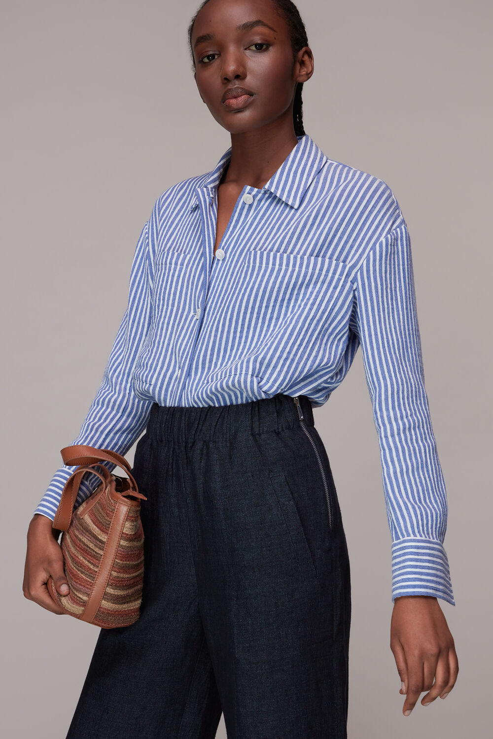 Navy Linen Indigo Trouser