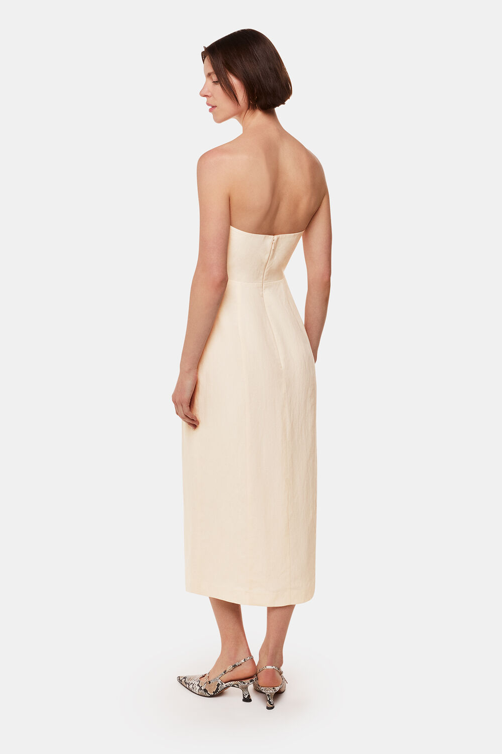 Bandeau Linen Blend Dress