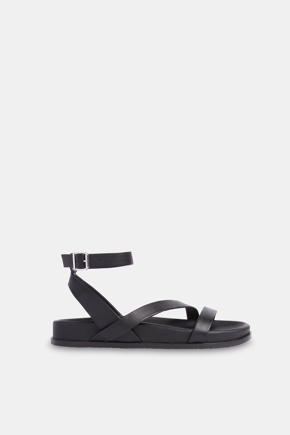 Black Gaia Asymmetric Strappy Sandal