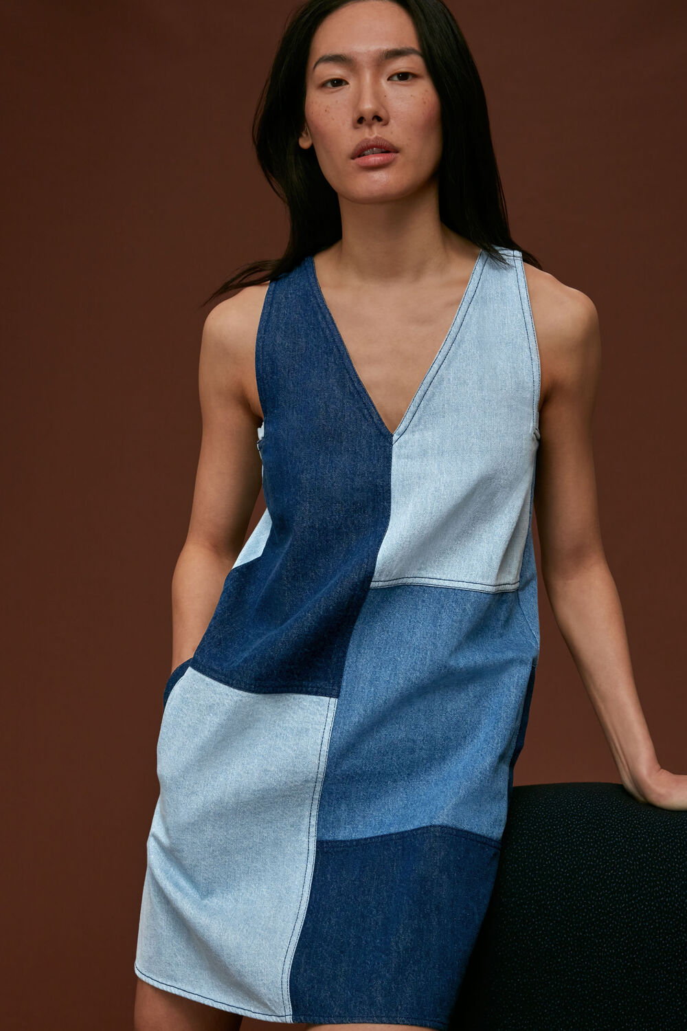 Patchwork Denim Dress
