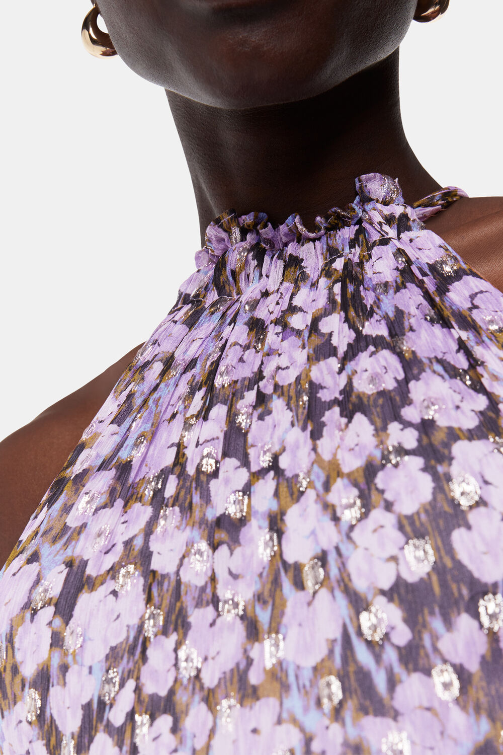 Floral Metallic Dobby Dress