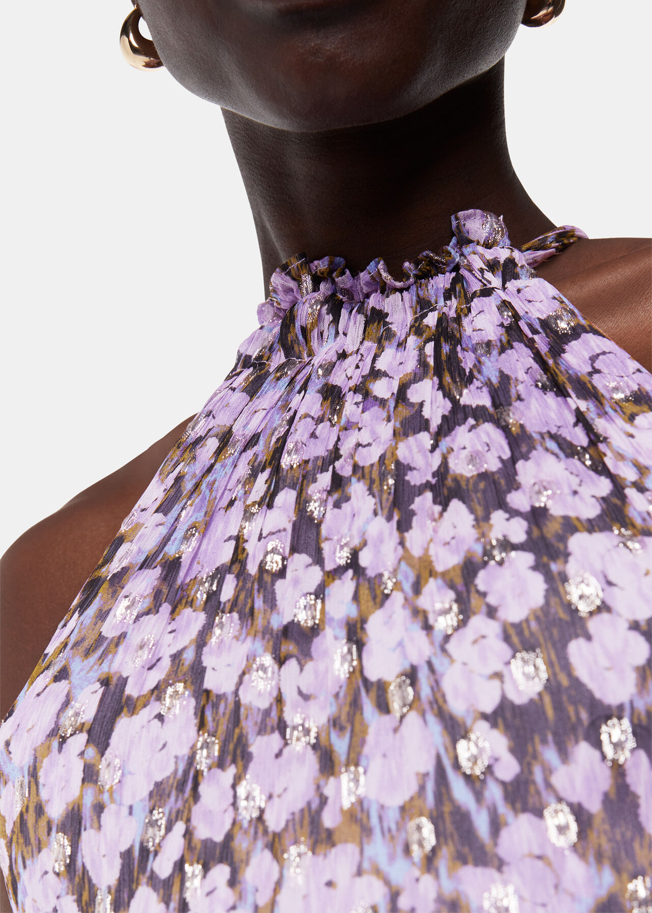Floral Metallic Dobby Dress