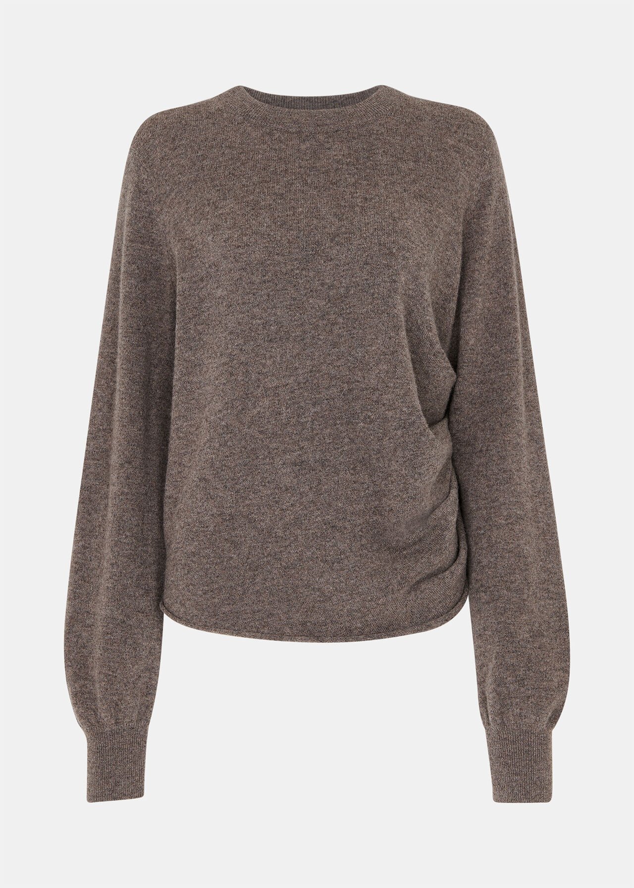 Taupe Side Ruched Knit Coord
