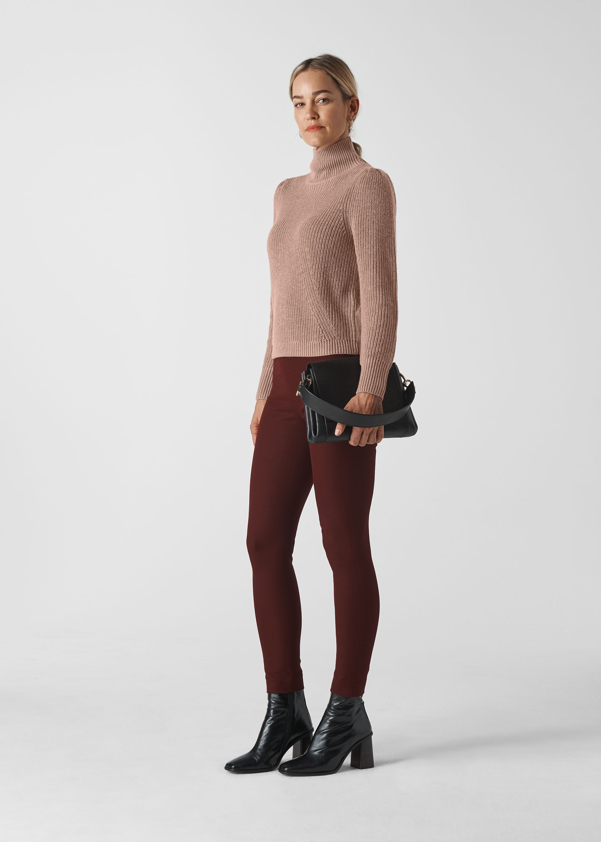 Puff sleeve roll neck