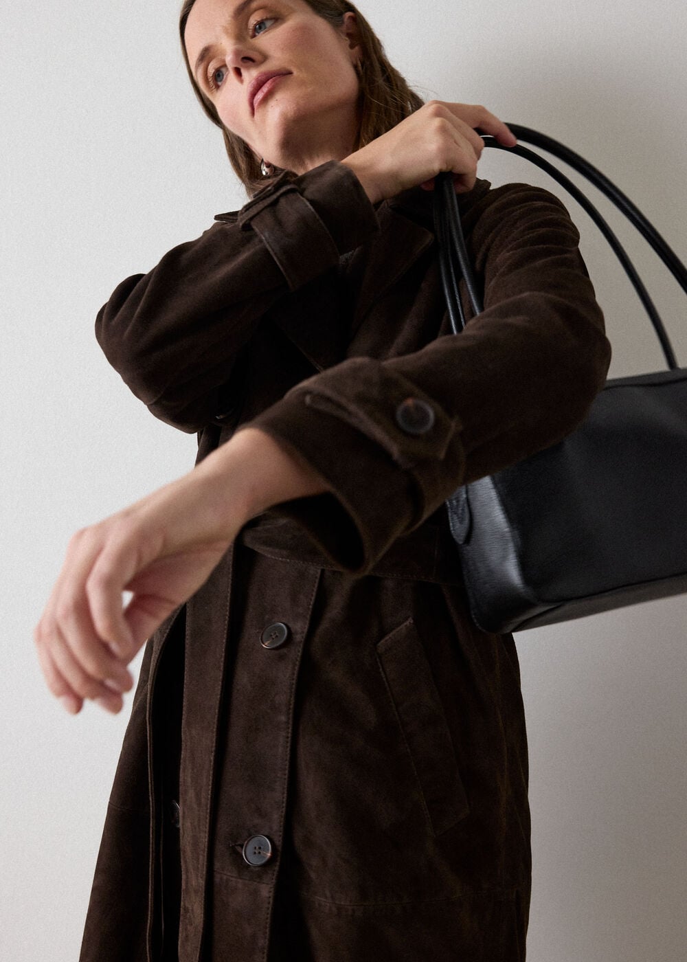 Suede Trench Coat
