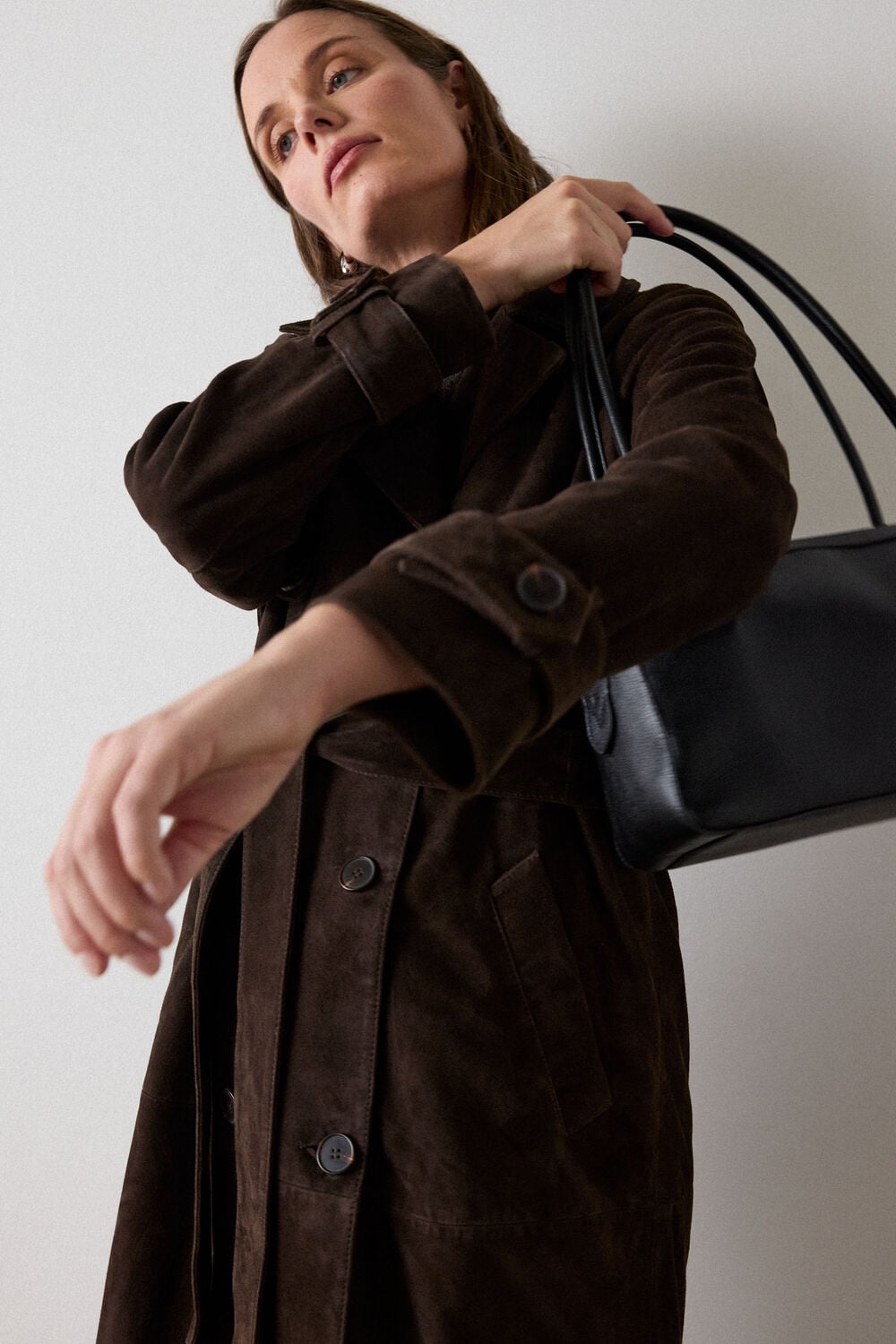 Suede Trench Coat